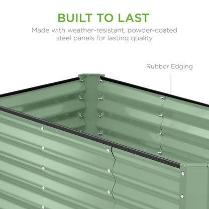 Outdoor Raised Metal Garden Bed for Vegetables, Flowers, Herbs - 4x2x2ft