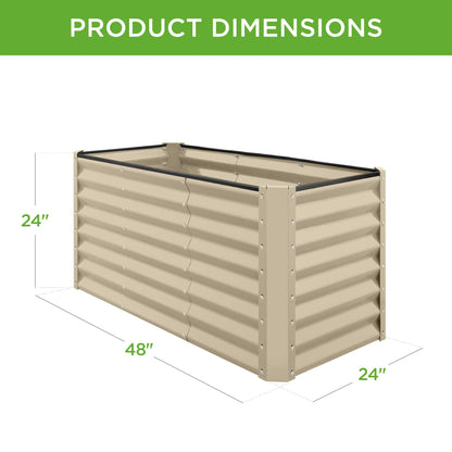 Outdoor Raised Metal Garden Bed for Vegetables, Flowers, Herbs - 4x2x2ft