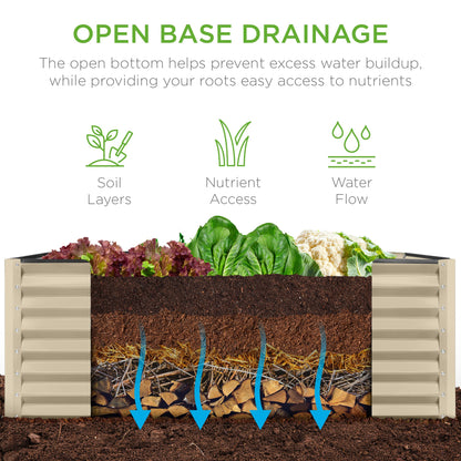 Outdoor Raised Metal Garden Bed for Vegetables, Flowers, Herbs - 4x2x2ft