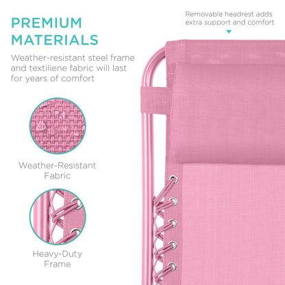 Set of 2 Adjustable Zero Gravity Patio Chair Recliners w/ Cup Holders