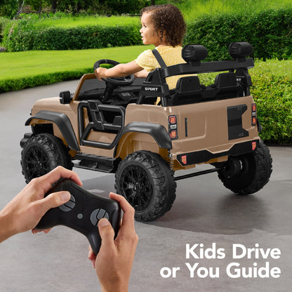 24V 2-Seater Electric Ride-On Car Truck w/ Parent Control, Bluetooth