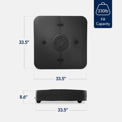 Outdoor Cantilever Base w/ Wheels, Locks, Fillable 330lb Capacity