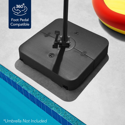 Outdoor Cantilever Base w/ Wheels, Locks, Fillable 330lb Capacity