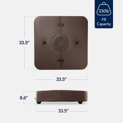 Outdoor Cantilever Base w/ Wheels, Locks, Fillable 330lb Capacity