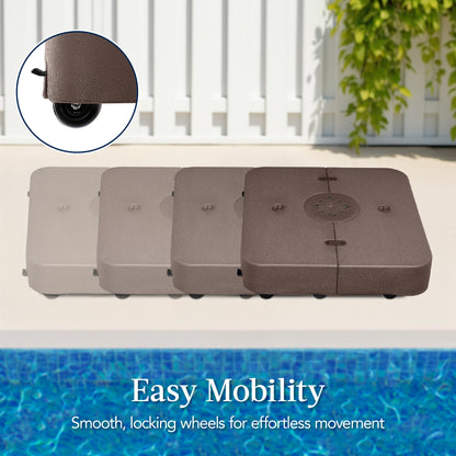 Outdoor Cantilever Base w/ Wheels, Locks, Fillable 330lb Capacity