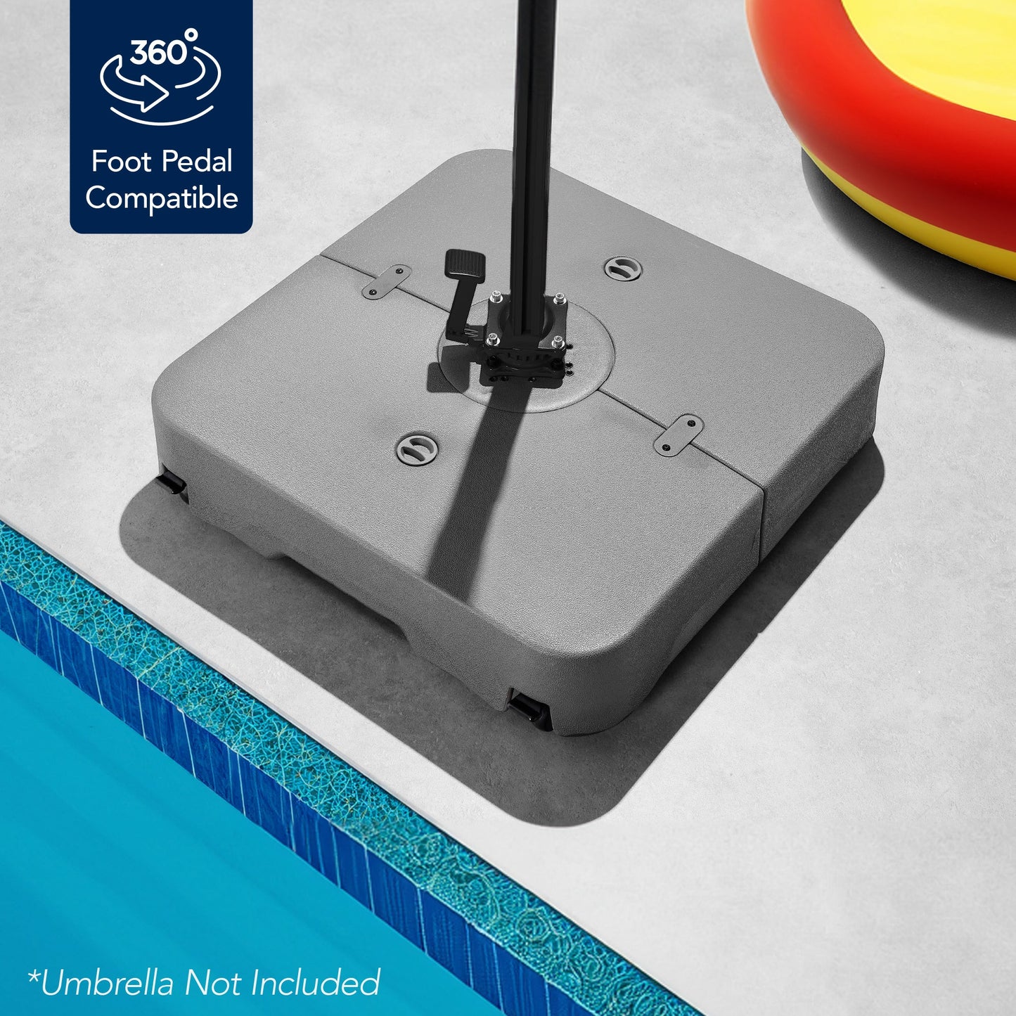 Outdoor Cantilever Base w/ Wheels, Locks, Fillable 330lb Capacity