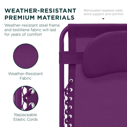 Oversized Reclining Zero Gravity Chair Lounger w/ Cup Holder, Pillow