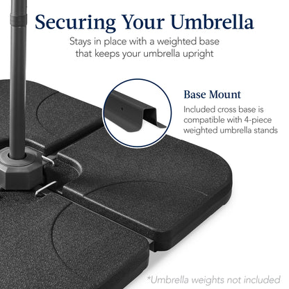 360 LED Rotating Cantilever Offset Patio Umbrella - 10ft