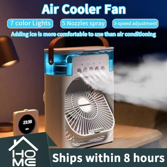 3-in-1 Portable Air Cooler – Mini Air Conditioner Fan with Humidifier & LED Night Light