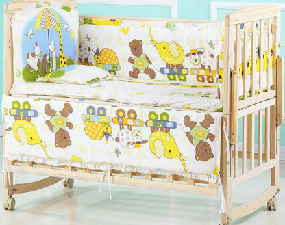 5pcs Cotton Baby Crib Bedding Set – Infant Bumpers & Safety Bed Fence Protector for Nursery Decor