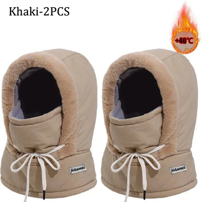 Thermal Balaclava Hood – Windproof Plush Ski Mask & Neck Warmer for Outdoor Winter Sports