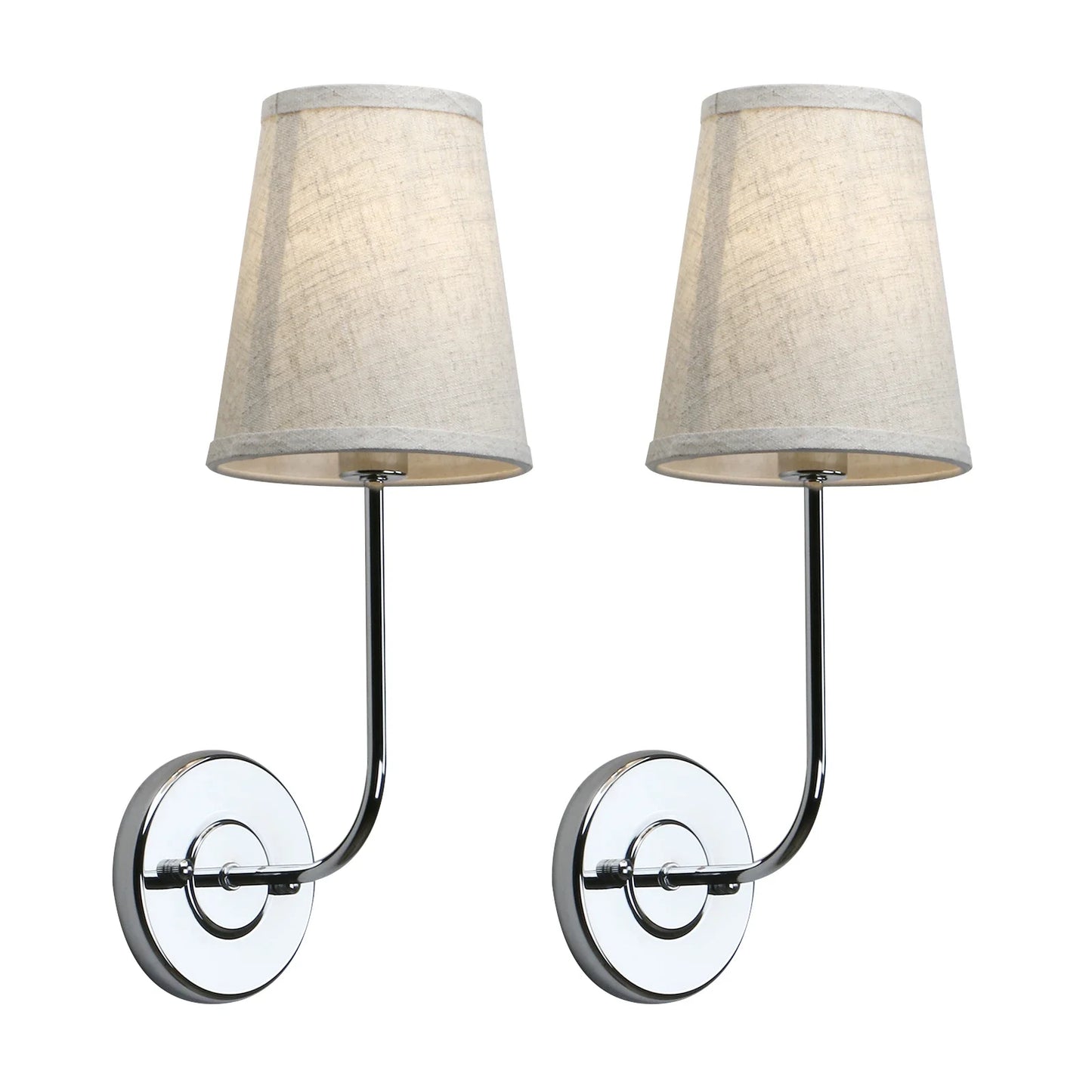 Set of 2 Classic Luxury Farmhouse Wall Lamps with Linen Shade