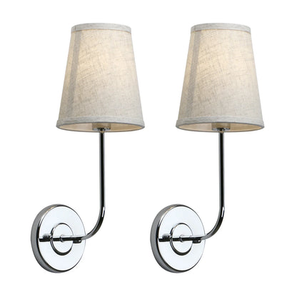Set of 2 Classic Luxury Farmhouse Wall Lamps with Linen Shade