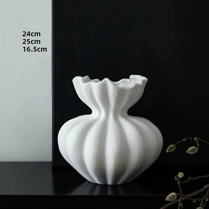 Creamy White Lotus Inspired Ceramic Flower Vase - 2 Sizes