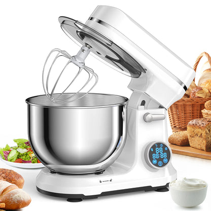 BioloMix 1200W Stand Mixer – 11-Speed Electric Kitchen Food Mixer with OLED Screen, Dough Hook & Whisk