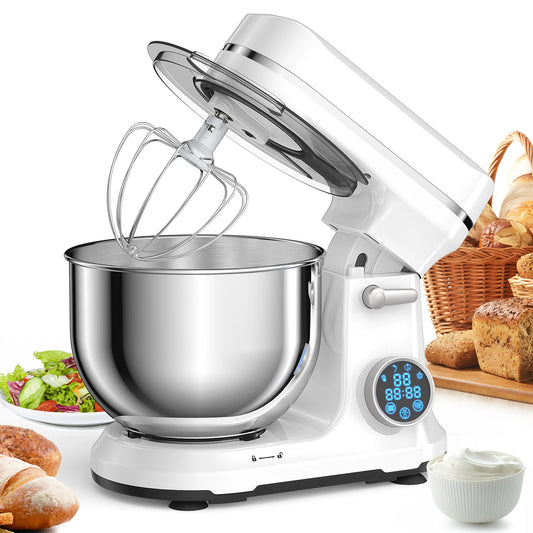 BioloMix 1200W Stand Mixer – 11-Speed Electric Kitchen Food Mixer with OLED Screen, Dough Hook & Whisk
