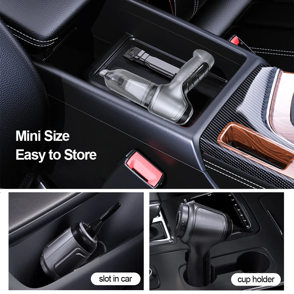Portable Car Vacuum Cleaner – Wireless Handheld 95000PA Suction with Blower