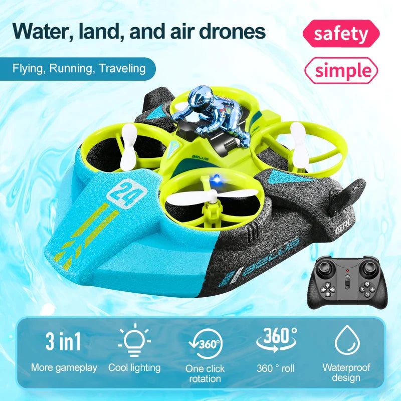 RC 3 in 1 Sea Land And Air Flying Boat Car Toy