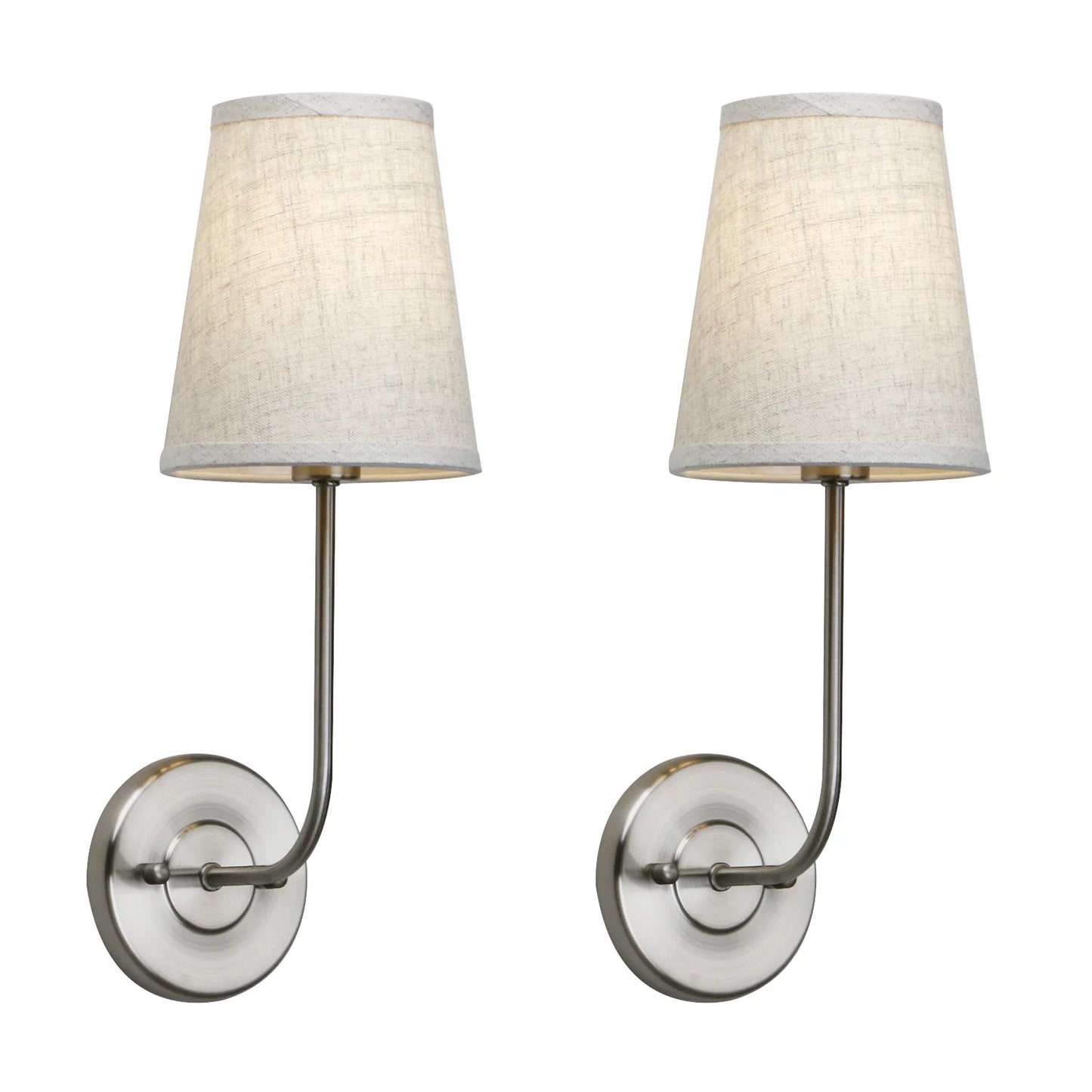 Set of 2 Classic Luxury Farmhouse Wall Lamps with Linen Shade