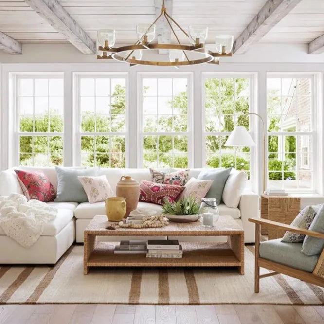Modern Circular 8-Light Modern Farmhouse Pendant Chandelier with Glass Globes - 2 Colours