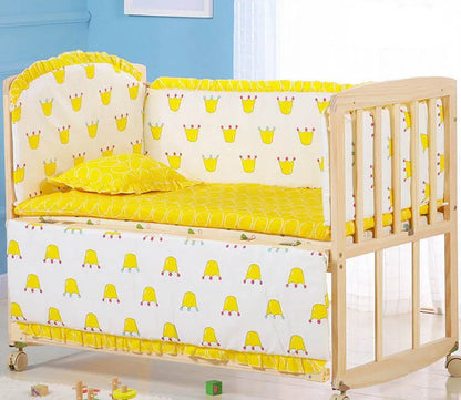 5pcs Cotton Baby Crib Bedding Set – Infant Bumpers & Safety Bed Fence Protector for Nursery Decor