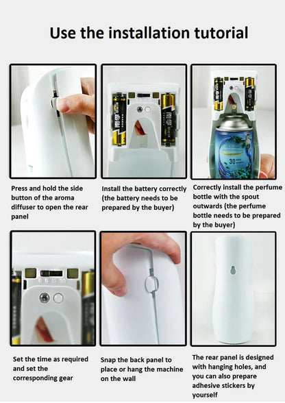 Automatic Fragrance Sprayer – Timed Aroma Diffuser for Bathroom & Home (White/Black)