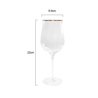 Set of 4 Sky Ripple Crystal Wine & Champagne Glasses with Gold Edge - 4 Sizes