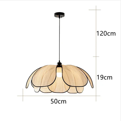 Black & Natural Wabi Sabi Petal Wicker Pendant Ceiling Light