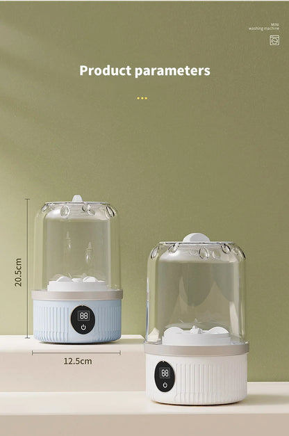 Wireless Mini Washing Machine – 1L Portable Underwear & Socks Cleaner with Dehydration Function