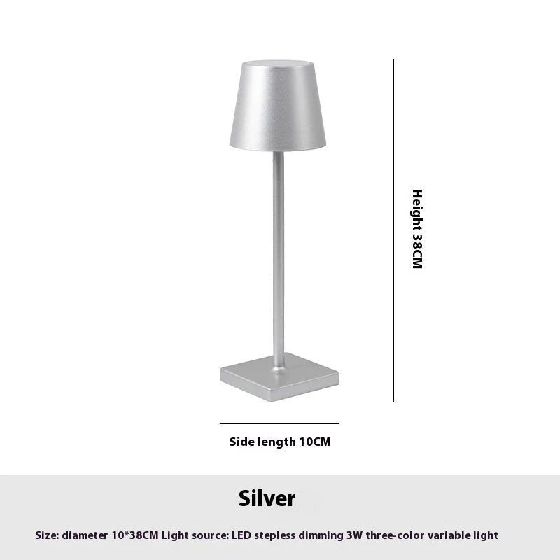 Portable Cordless LED Rechargeable Outdoor & Indoor Table Lamp with Modern Shade - 7 Colours