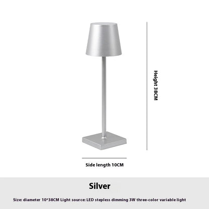 Portable Cordless LED Rechargeable Outdoor & Indoor Table Lamp with Modern Shade - 7 Colours