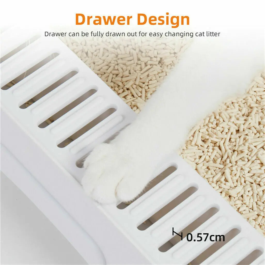 Foldable Enclosed Cat Litter Box – Sifting Kitten Toilet with Scoop, Tray & Front Entry Design