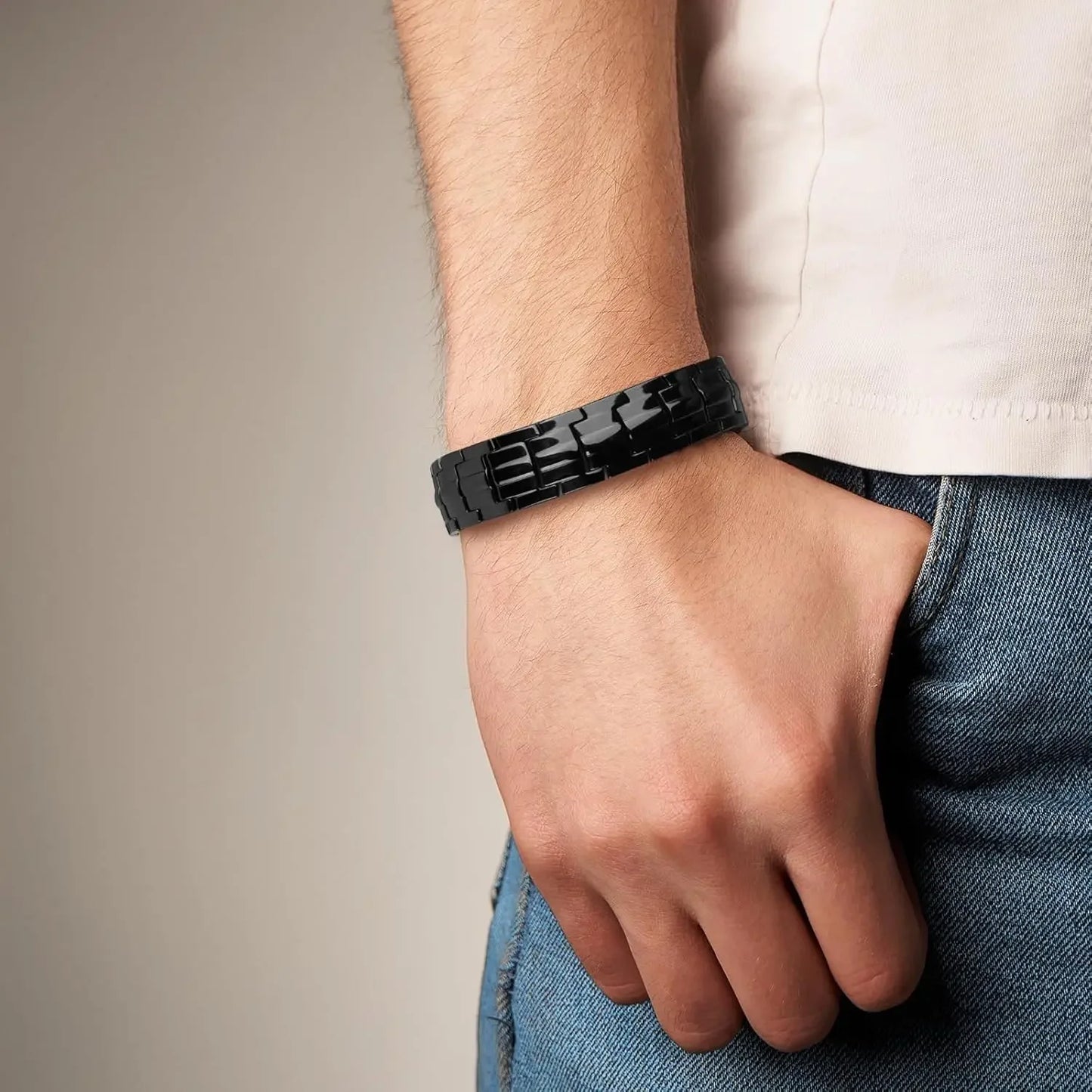 ARADOO 99.9% Pure Copper Magnetic Bracelet – Double-Row Strong Magnet Therapy Cuff for Pain Relief & Circulation