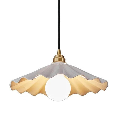 Scandinavian Ceramic LED Hanging Ceiling Pendant Light Fixture - White