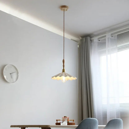 Scandinavian Ceramic LED Hanging Ceiling Pendant Light Fixture - White