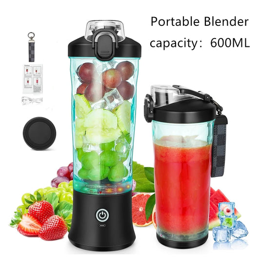 Portable Cordless Blender – 18oz Rechargeable Smoothie Maker with Leakproof Lid