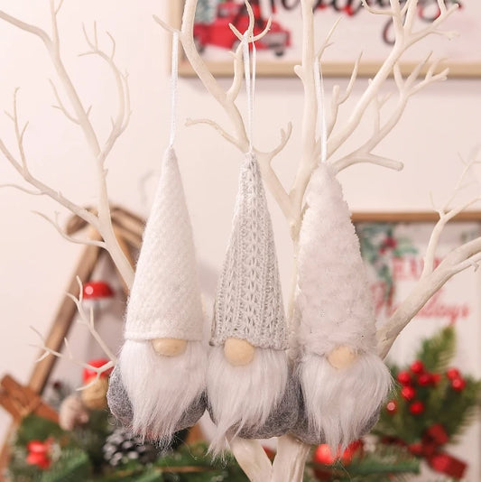 3pcs Swedish Christmas Gnome Ornaments – Handmade Plush Santa Elves Hanging Decorations for Tree & Home Décor