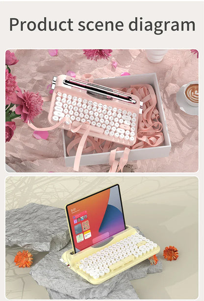 Retro Bluetooth Typewriter Keyboard