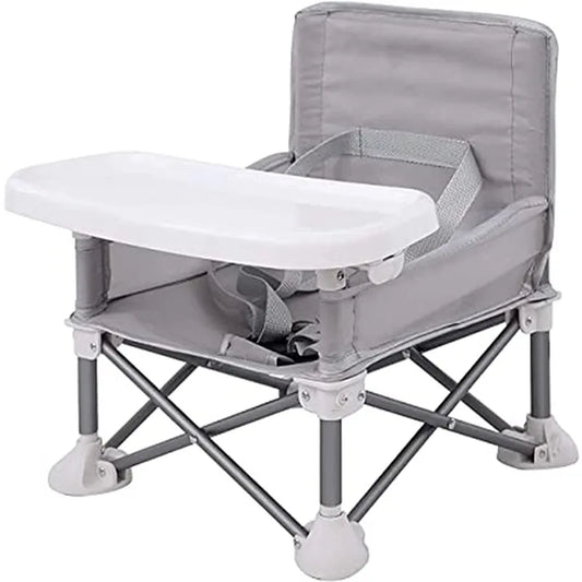 Portable Baby Booster Seat – Folding Travel Dining Chair with Feeding Tray for Kids