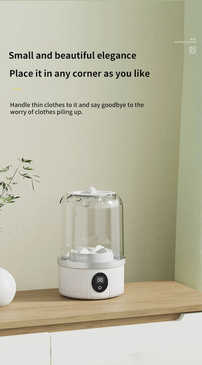 Wireless Mini Washing Machine – 1L Portable Underwear & Socks Cleaner with Dehydration Function