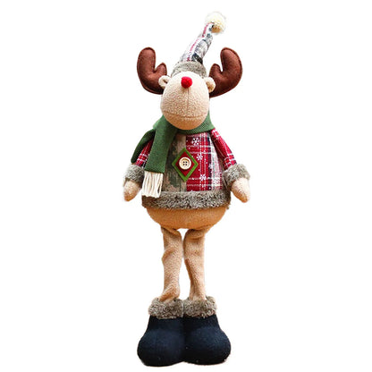 3pcs Standing Christmas Dolls Set – Santa Claus, Snowman & Reindeer Holiday Decorations for Home & New Year Gift