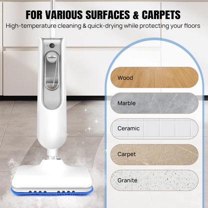 12-in-1 Electric Steam Mop – 5000W Floor & Handheld Steam Cleaner with 120° Rotating Head (400ml Tank)