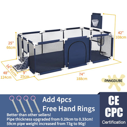 PANGDUBE Baby Playpen – Indoor Safety Fence & Ball Pit Playground for Kids 6 Months to 6 Years