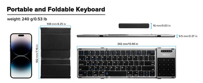 2 in 1 Touchpad Bluetooth Foldable Keyboard