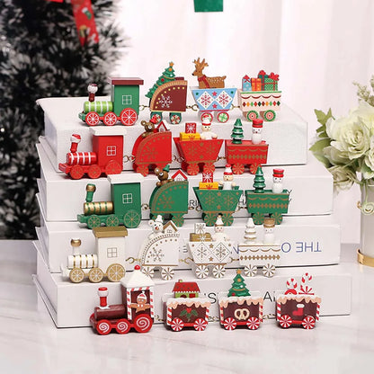 Wooden Christmas Train Decoration – Moving Train Ornament for Home, Tree & New Year Holiday Gifts 2025