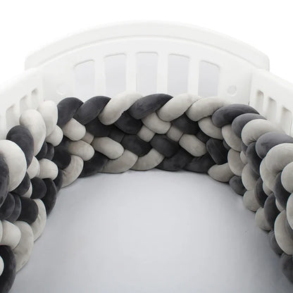 Braided Baby Crib Bumper – 300/400cm Soft Cushion Bed Protector for Newborns & Nursery Decoration
