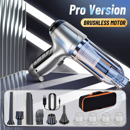 Portable Car Vacuum Cleaner – Wireless Handheld 95000PA Suction with Blower