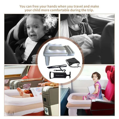 Inflatable Airplane Bed for Kids – Baby Travel Seat Extender with High Sides for Comfortable Flights