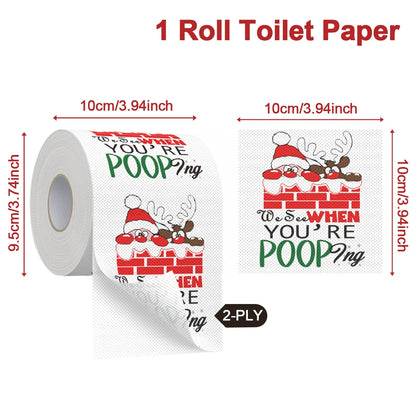Christmas Toilet Paper Roll – Funny Merry Christmas & Happy 2026 New Year Tissue for Holiday Bathroom Décor