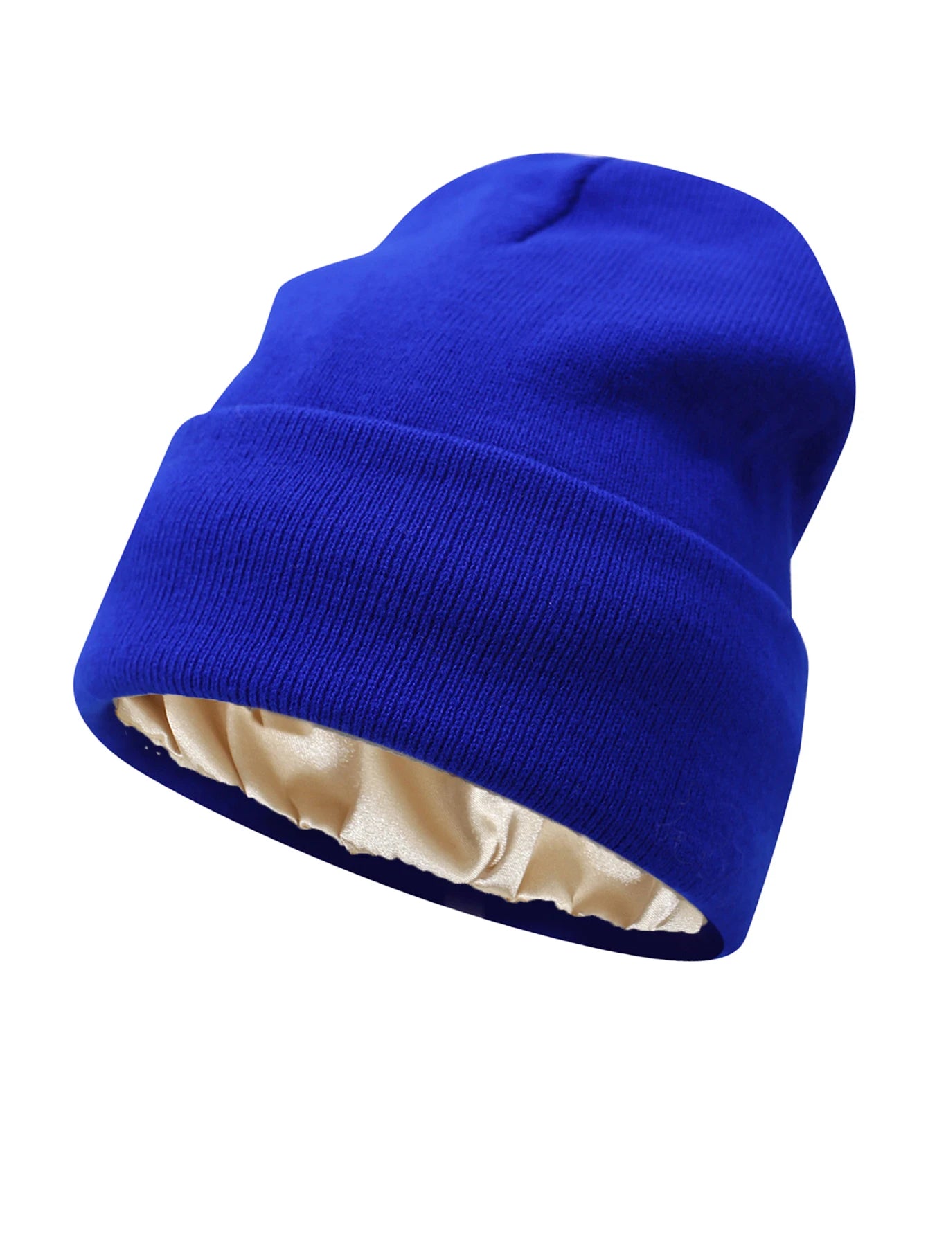 Unisex Satin-Lined Beanie Hat – Anti-Static Silk Lining Warm Knit Skull Cap for Winter & Hair Protection